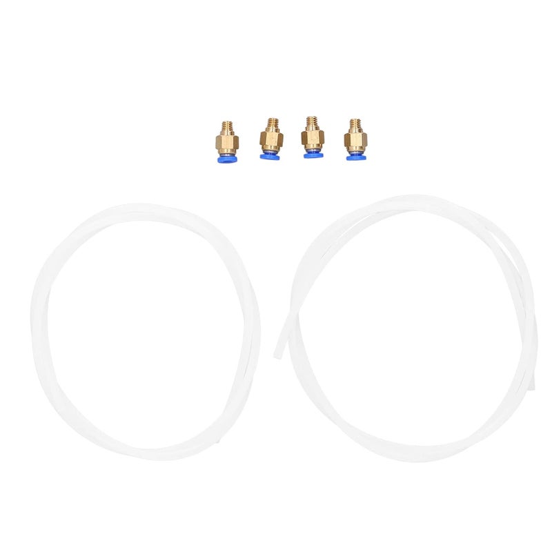 مجموعة أنابيب PTFE لتغذية خيوط الطابعة ثلاثية الأبعاد 1.75 مم M6 أبيض 4 مم القطر الخارجي 2 مم القطر الداخلي 1 متر طول مقاومة عالية للحرارة - Image 1